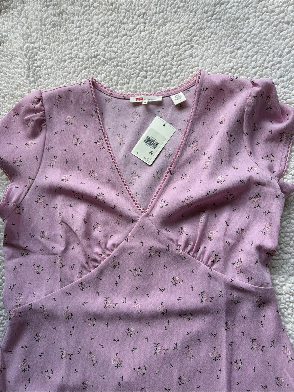 Levi’s MYLA SHORT SLEEVE DRESS Size M NWT Purple - Picture 2 of 6